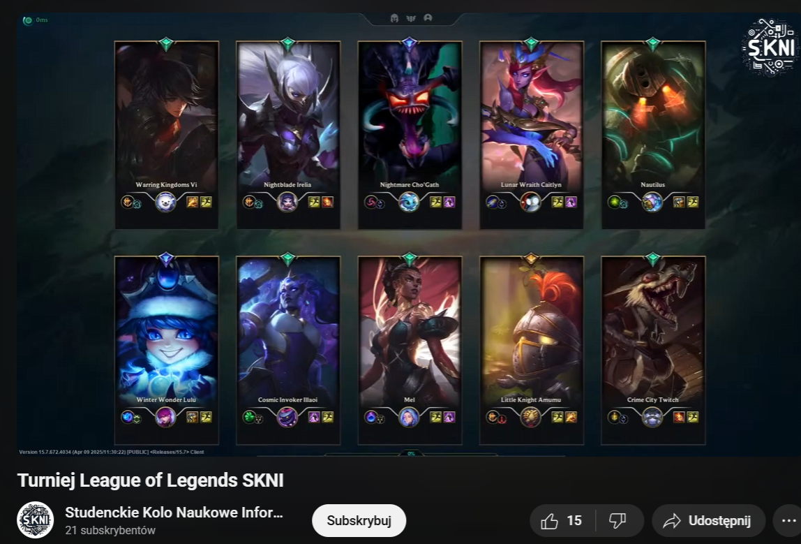 Turniej LoL - Drużyny